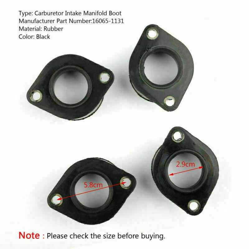 Soporte de carburador colector de admisión bota para Kawasaki KZ1000 KZ1100 ZN1100 A1 B1UA Foto 2 de 4