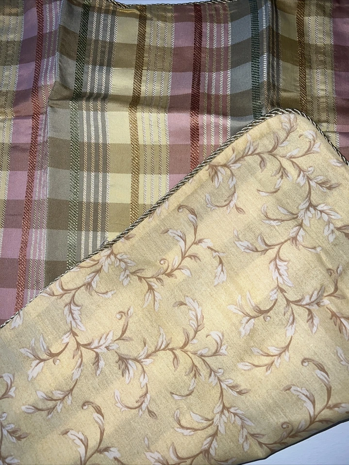 1 Funda de Almohada Croscill Sham Pavilion Cuadros Oro Salvia Euro 27 x 27 Lujo Nuevo de Lote Antiguo Foto 3 de 4