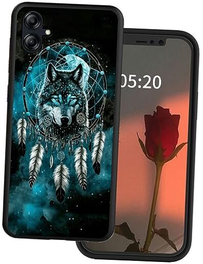 for Samsung Case for Galaxy A04e Phone Case with Galaxy A04E Wolf Dream Catcher