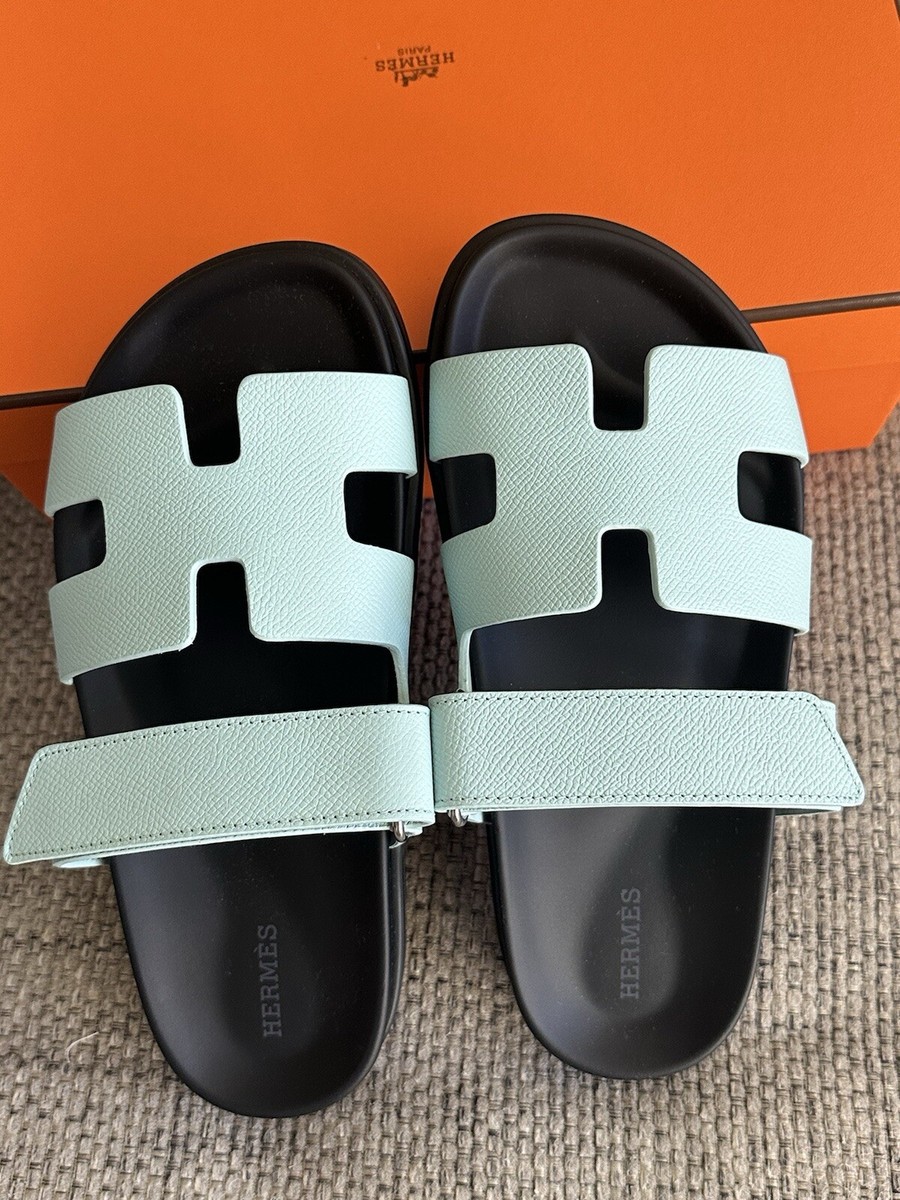 HERMES ラバーサンダル　サイズ37 ノベルティ Size 37EU NIB HERMÈS Bleu Cristaux Epsom Women's Chypre Sandals | eBay