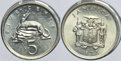 Jamaïque 1972 5 centimes crocodile animal 153828 envoi combiné - Photo 1/3