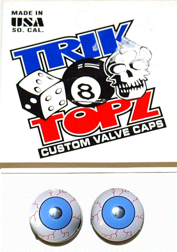 Trick Top Schrader Ventilkappen / blaue Augen NEU! - Bild 1 von 1