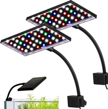 Rossesay 2 Pack Fish Tank Light Clip on LED Aquarium Light 12W 42 Leds Assemble