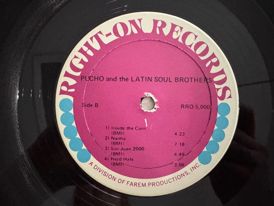 Pucho & His Latin Soul Brothers "Yaina" LP - Right-On RRO-5,000 Mono Jazz Funk Foto 3 de 4
