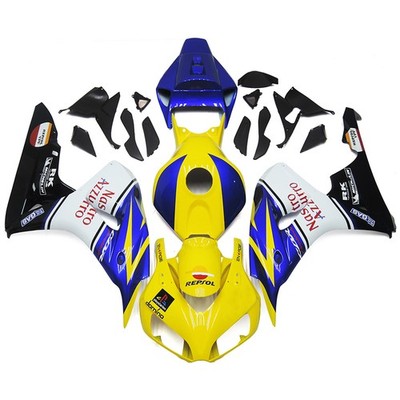 Yellow Blue White ABS Fairings Cowl For Honda CBR1000RR 2006 2007 Bodywork Set