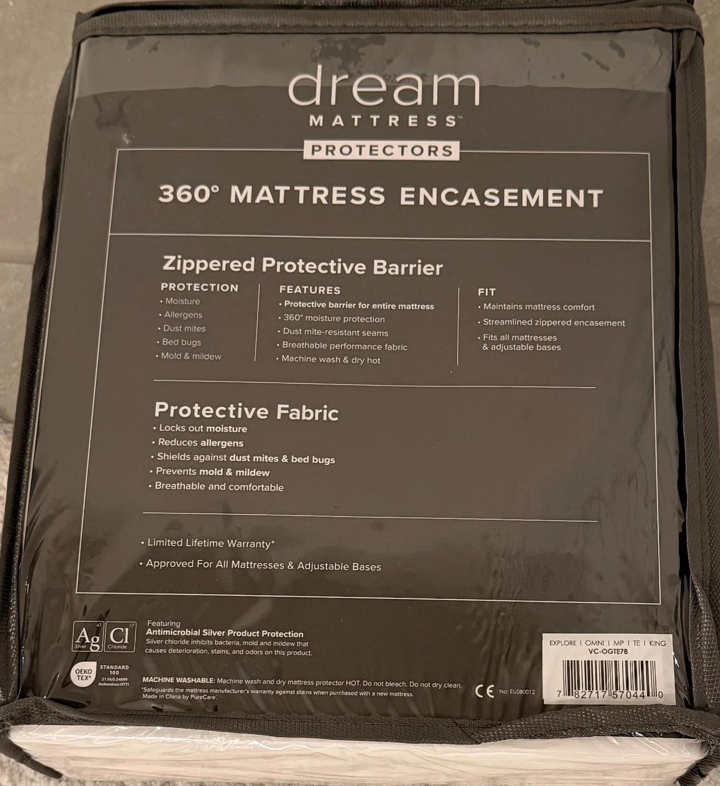 360 Degree Encasement King Size Universal Depth, Zipper, Breathable, Waterproof