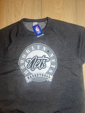 Brooklyn Nets NBA Official Tri-Blend Crewneck Sweatshirt Charcoal Large