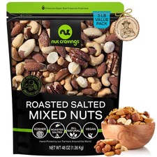 Roasted  Salted Mixed Nuts - Brazil, Pecan, Almond, Hazelnut, Cashew 48oz - 3