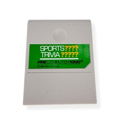 Vintage VTech PreComputer 1000 Sports Trivia Game Cartridge 1988 Gray Module