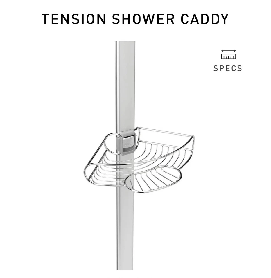 Simplehuman 5-8 pés caddy de tensão alumínio reforçado varejo: US$ 120 novo na caixa - Imagem 3 de 4