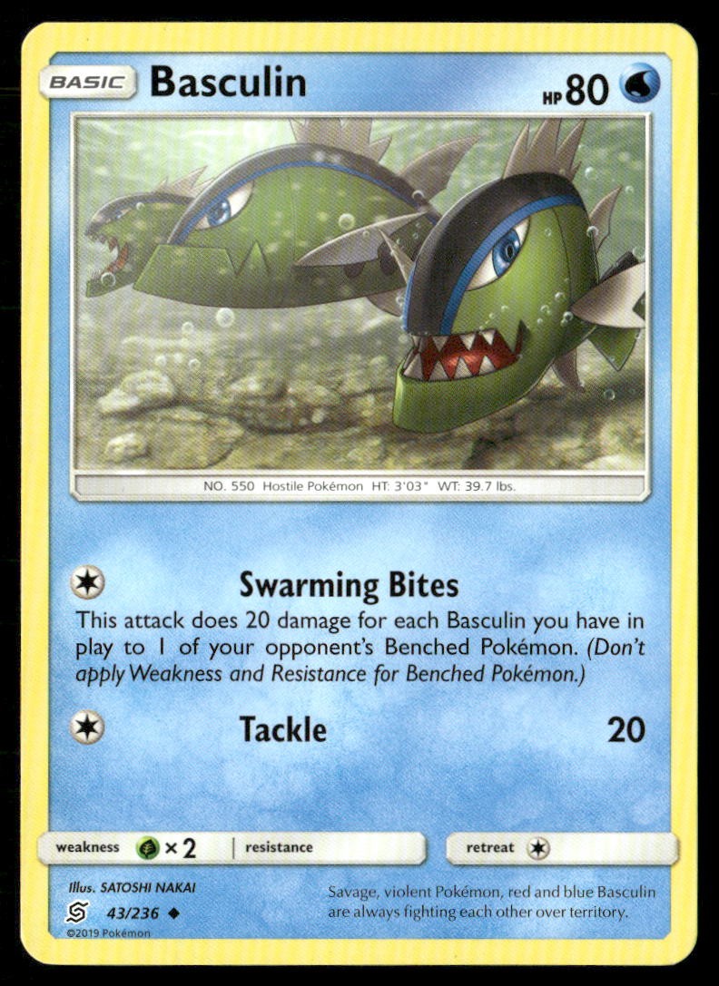 Basculin Unified Minds 43/236 Uncommon Pokemon Near Mint