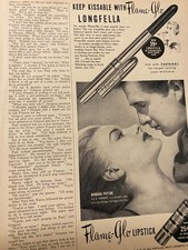 Barbara Payton, Lloyd Bridges, Flame-Glo Lipstick, Vintage Print Ad, aa
