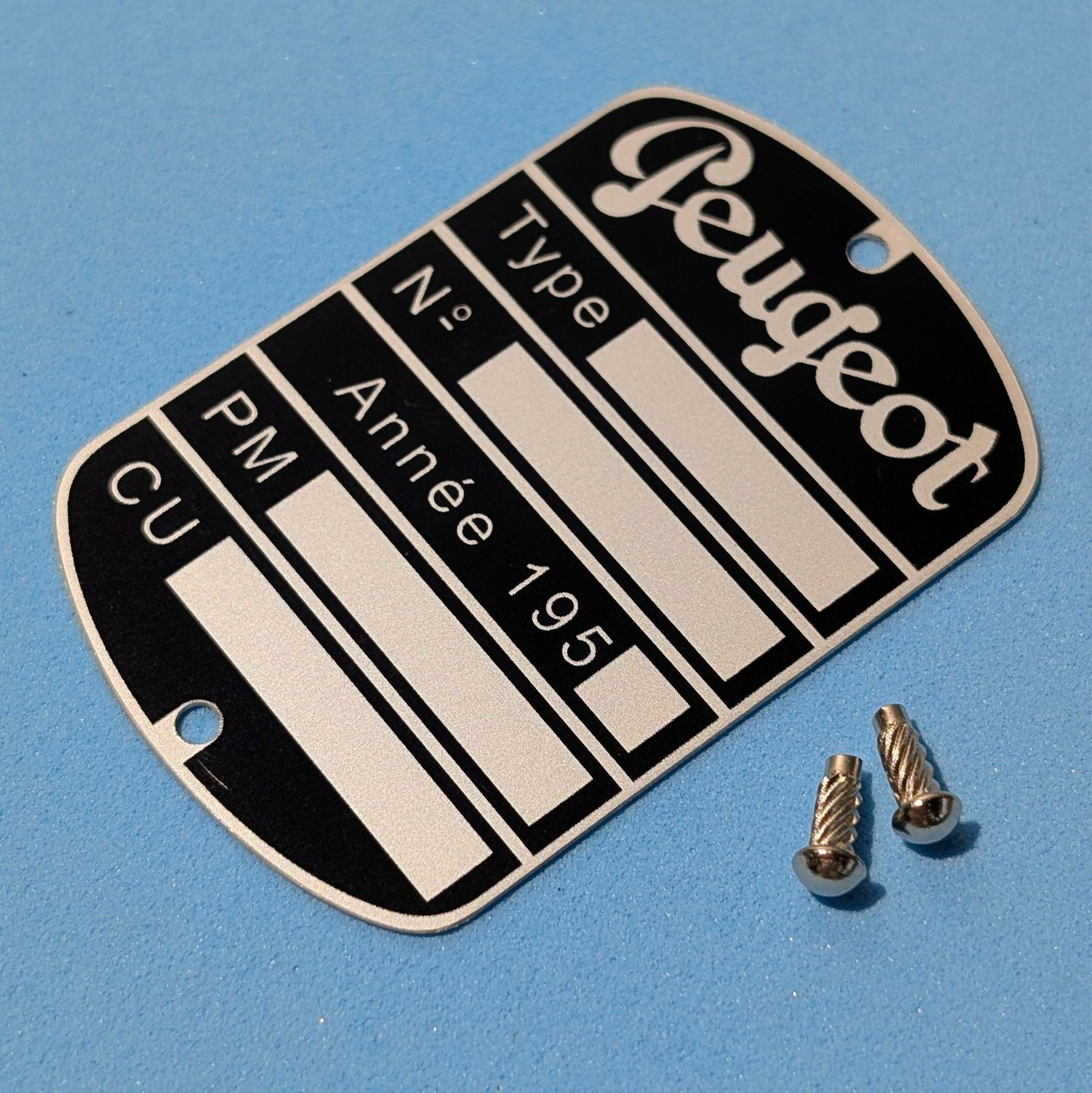 Plaque constructeur Peugeot 55AL pour immatriculation et carte grise