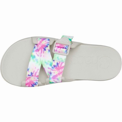 Chaco Chillos Slide Sandals Tie Dye Beige/Multicolor Slip On Adjustable US 8