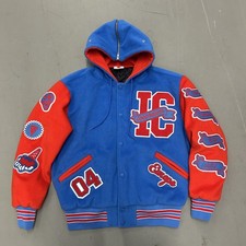 Giacca Gelato Uomo Grande Blu BBC Varisity Patch Trapuntata USA Skateboard