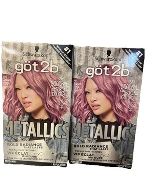 Got2b Metallics Permanent Hair Color, M84 Sakura Pink ( 2-Pack )