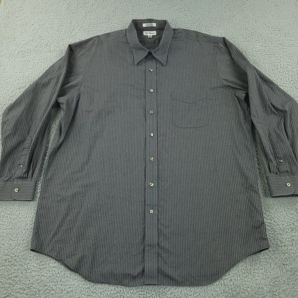Paul Fredrick Shirt Mens 18-35 Gray Pinstripe Long Sleeve 100% Cotton Dress - Image 3 of 4