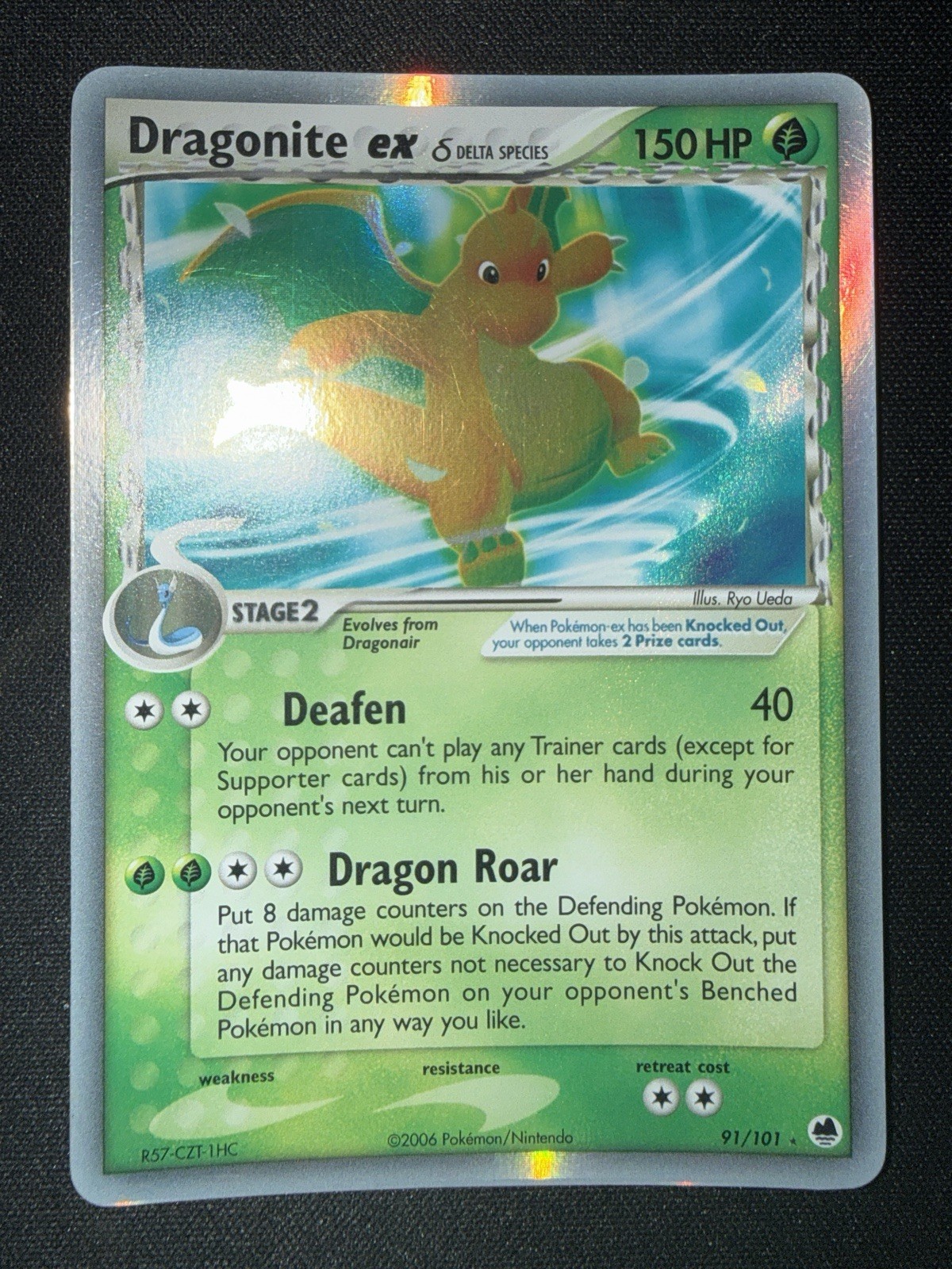 Pokémon Ex Dragon Frontiers Dragonite Delta Species 91/101 Holo NM