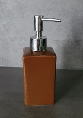 Distributeur De Savon Spirella Quadro Marron En Grès Avec Surface Brillante - Photo 1/3