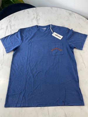 Wrangler - Big Retro Tiger Spellout Back Graphic Pocket T-Shirt Tee Blau - M