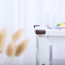 Desk Edge Foam Corner Cushion Guard Strip Soft Bumper Protector, 4pcs Brown