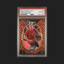 2022-23 Panini Select FIFA Erling Haaland Norway Checkerboard SP PSA 10