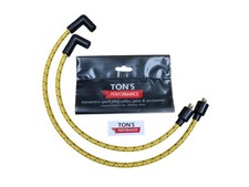 8mm Vintage Cloth Braided Spark Plug Wires for BMW R71 Yellow Black/Red CJ750