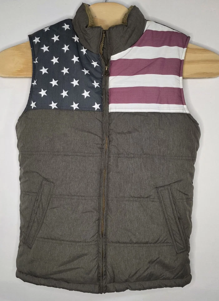 Vintage Weatherproof Mens Size S Faux Fur Americana Vest USA - Image 2 of 4