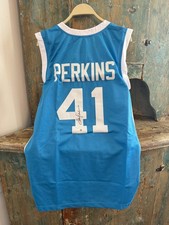 Sam Perkins Signed North Carolina Tar Heels Light Blue Jersey JSA COA