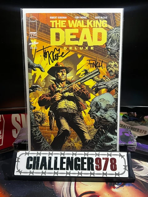 The Walking Dead DELUXE #1 David Finch DOUBLE SIGNED Tony Moore w/ COA - TWD