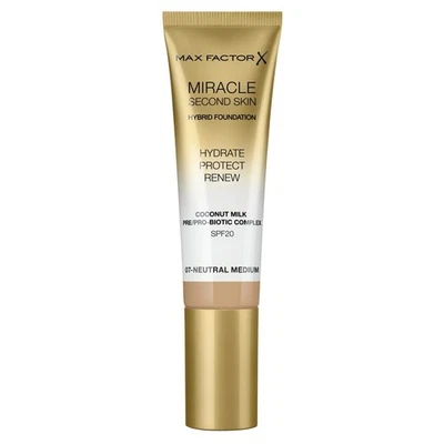 Max Factor Miracle Second Skin Foundation SPF20 07 Neutral Medium 30ml