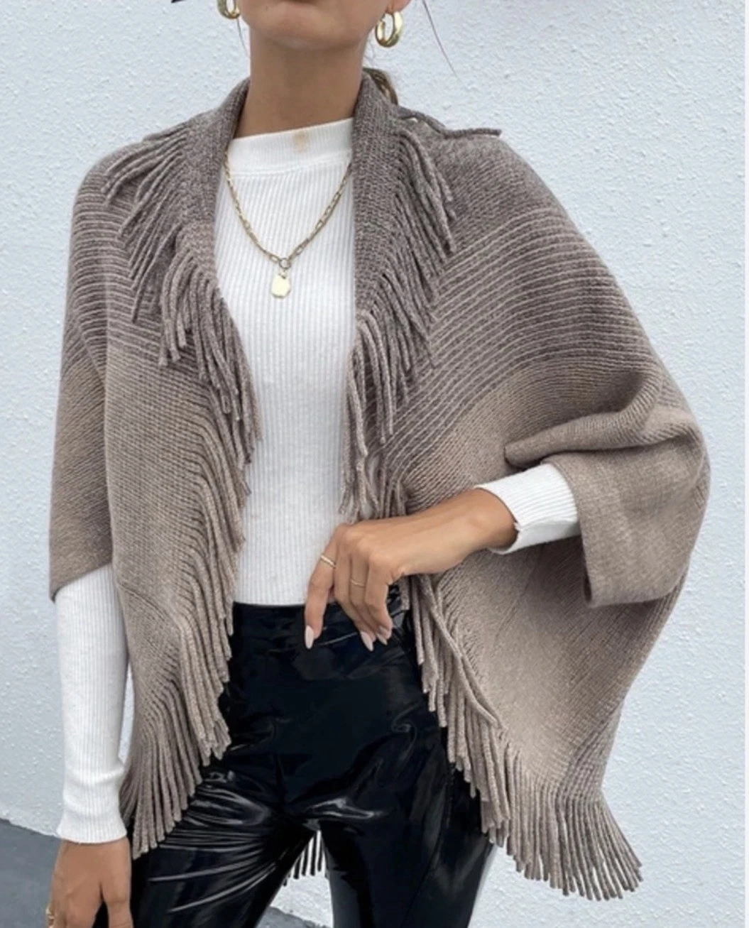 Romantic hut Cozy Shawl Collar Blanket Cardigan Sweater Wrap Poncho size large