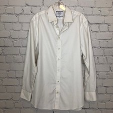 Charles Tyrwhitt White Slim Fit Non Iron Buttondown Dress Shirt Size 16/34