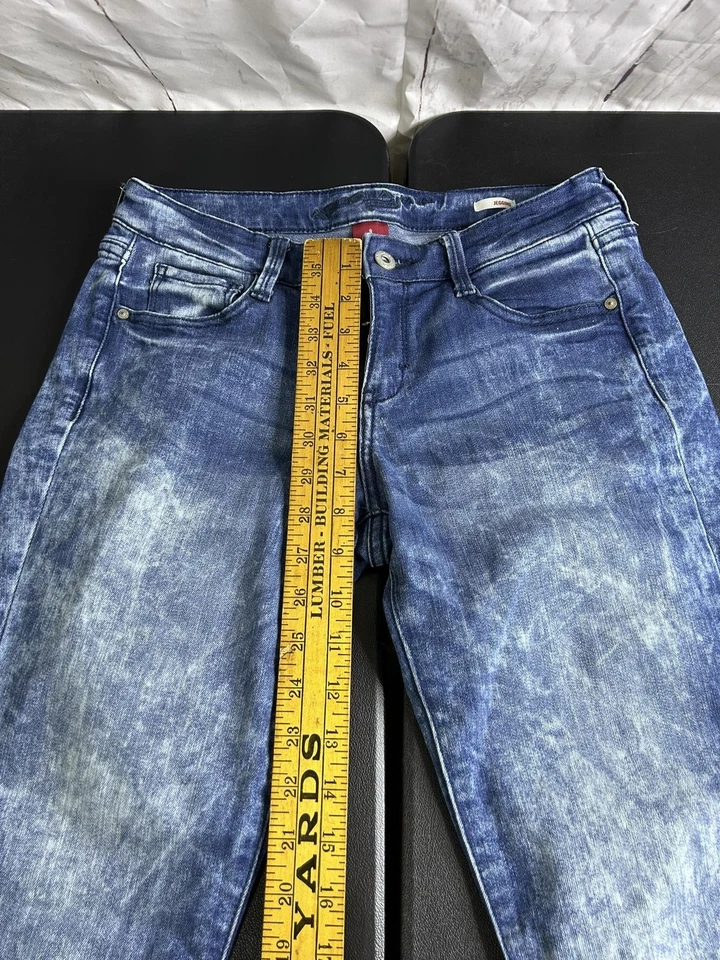Jeans Arizona Jean Co Juniors 9 Azul Lavado Ácido Jegging Ajustado Elástico Denim Foto 3 de 4