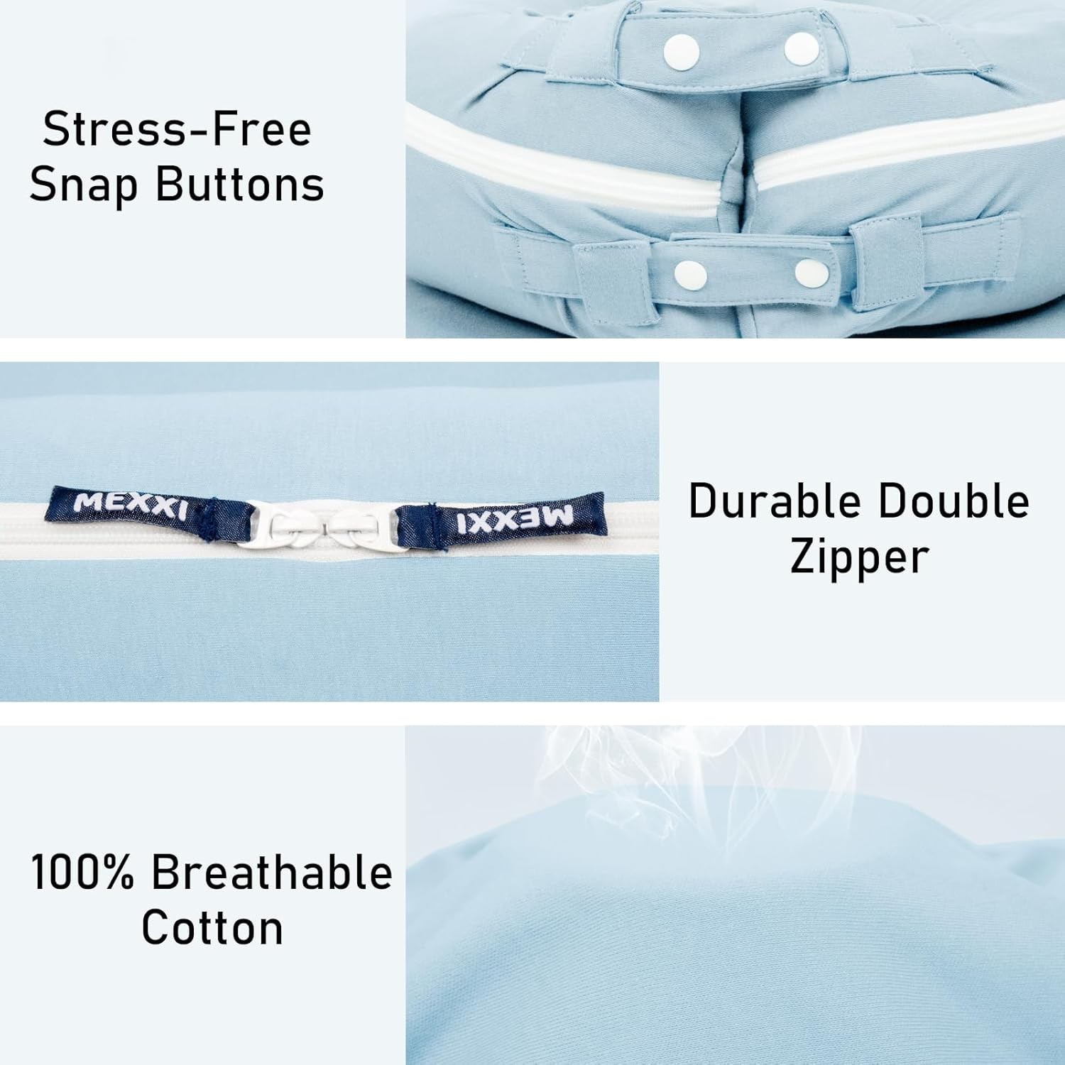 Organic Cotton Baby Spare Cover for Dock-a-tot Cotton, Blue 