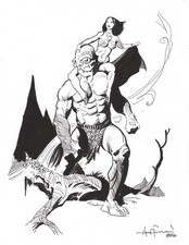 THE CYCLOPS RIDER! Original Art Ink Drawing by MIKE HOFFMAN