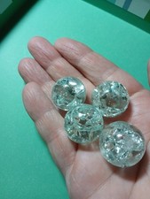 4 Vitro Crystal Clear Jeweled Crackle Glass Toy Marble