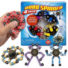 Robo Spinner Transformable Fidget Spinner Toys for Kids Adults 4 Pack