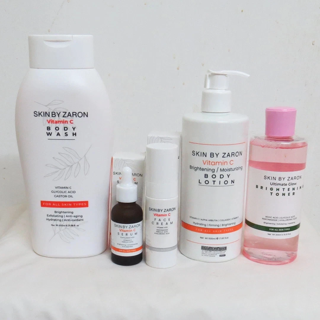 Skin by Zaron Vitamin C Body Lotion + Face Cream + Body Wash + Serum + Toner