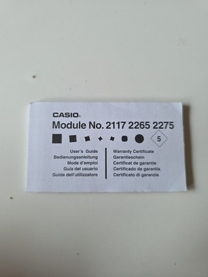 Casio Uhr Bedienungsanleitung 2117 2265 2275 + Garantieheft 