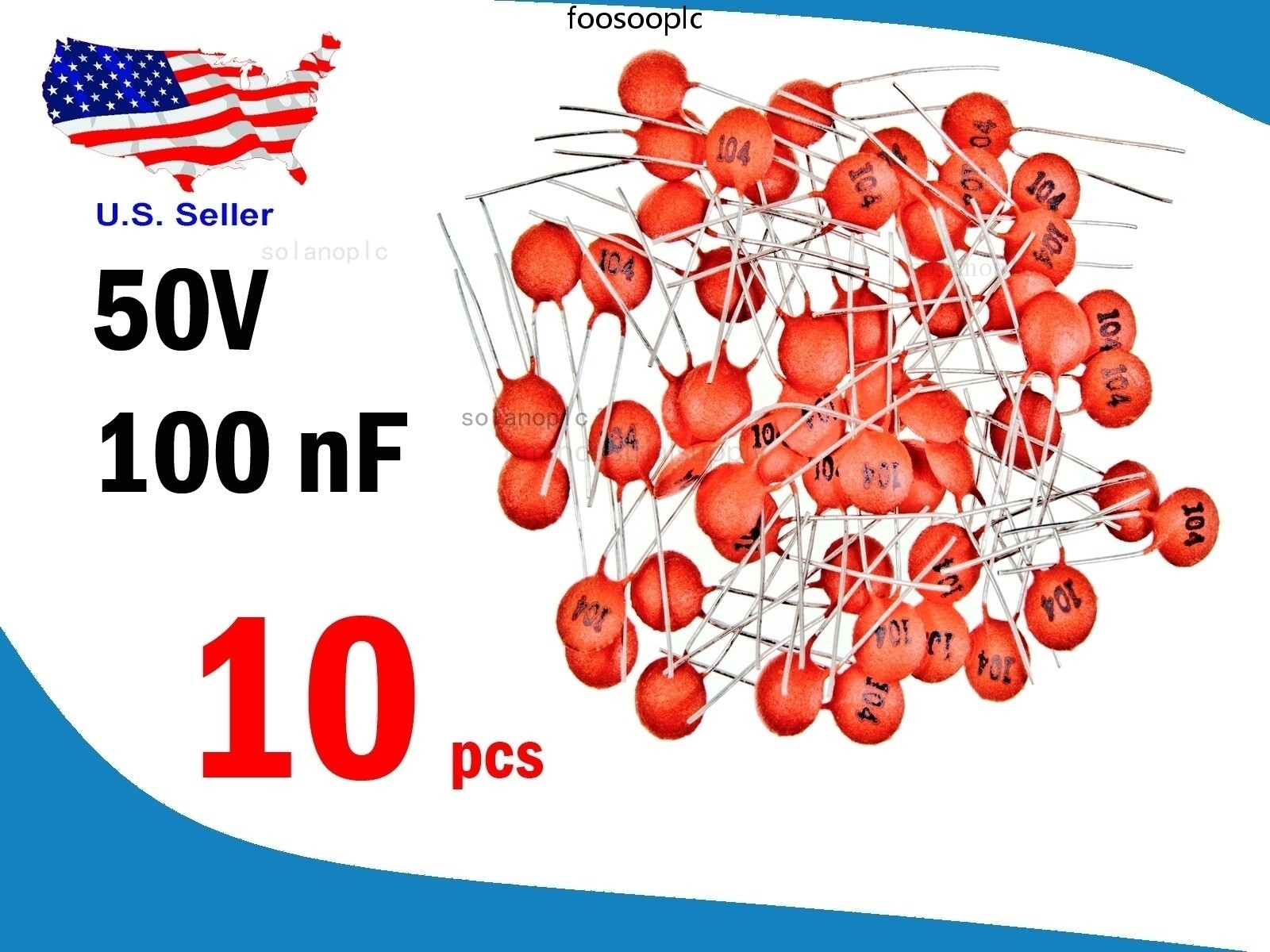 50V 104 100nF (10 pcs) 0.1uF Ceramic Disk Capacitors