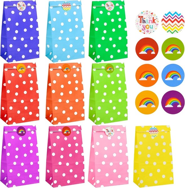 PapiertüTen 20 StüCk GeschenktüTen Kindergeburtstage Mit 36 Bunte Aufkleber | Au-image