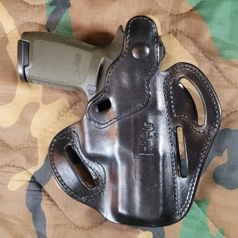 Desantis FFDO Sig Sauer P250/P320 Compact Owb Left Hand Leather Holster Black - Image 4 of 4