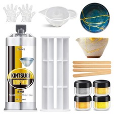 Kintsugi Repair Kit Gold  Silver - Food Safe Ceramic Transparent,Gold,Silver