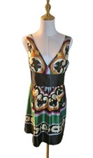 Marc Jacobs 100% Silk Rare Y2k Geometric Scarf Print Sz 6 sleeveless Midi Dress