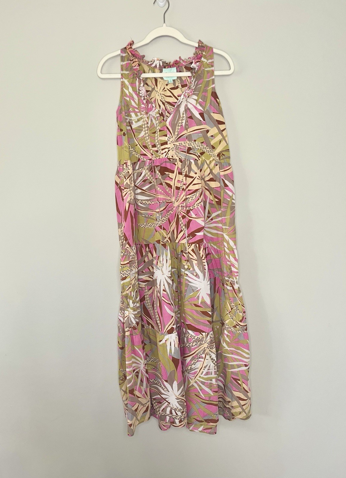 True Destinations Maxi Resort Wear Tropical Vacation Dress Size Small