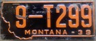 1939 Montana Truck License Plate Nice Original — photo 1
