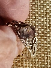 Beautiful Filigree Sterling Silver Ring With Amethyst Faceted Stone