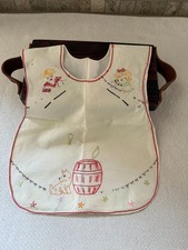 Vintage Child's Embroidered Bib Boy Girl Fish in a Barrell Dog READ