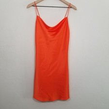 Alice + Olivia Harmony Satin Spaghetti Straps Mini Dress Orange Size 6